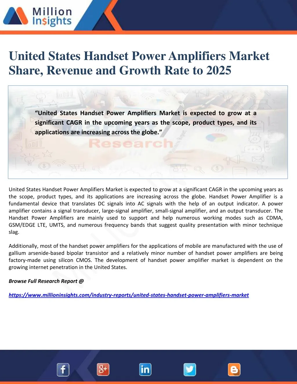 united states handset power amplifiers market