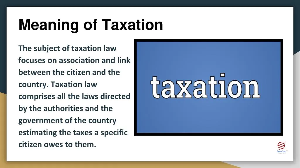 meaning of taxation