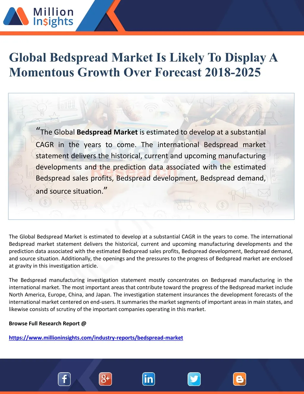 global bedspread market is likely to display