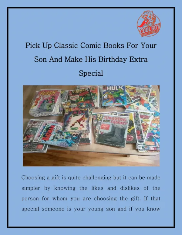 Pick Up Classic Comic Books For Your Son And Make His Birthday Extra Special