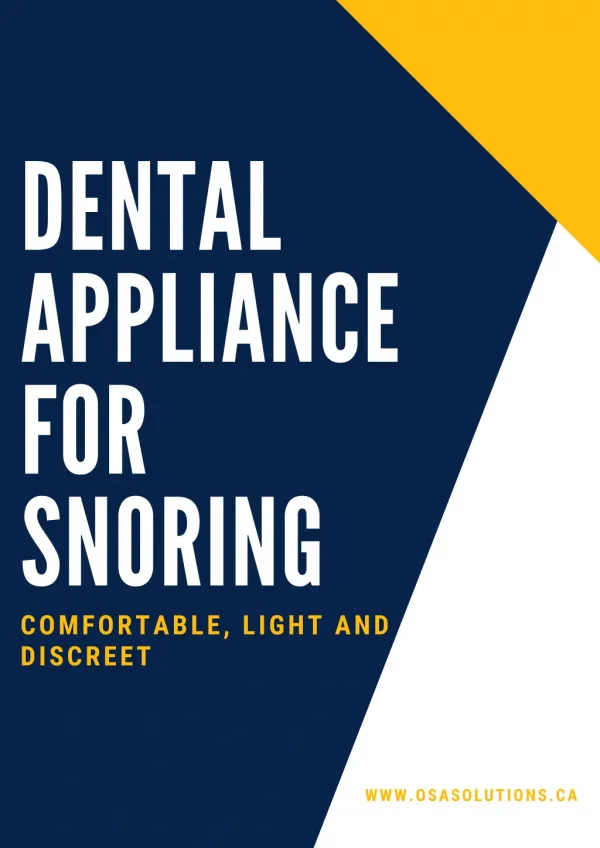 Dental Appliance For Snoring