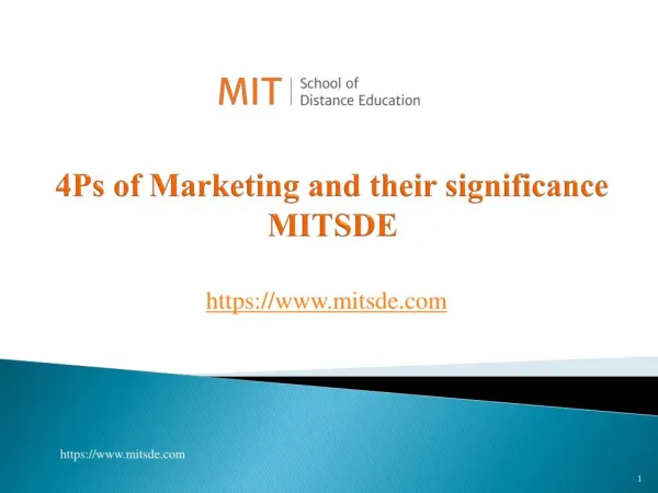 4Ps Of Marketing And Their Significance | MITSDE