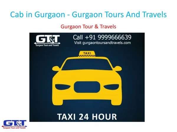 Cab in Gurgaon - Gurgaon Tours And Travels