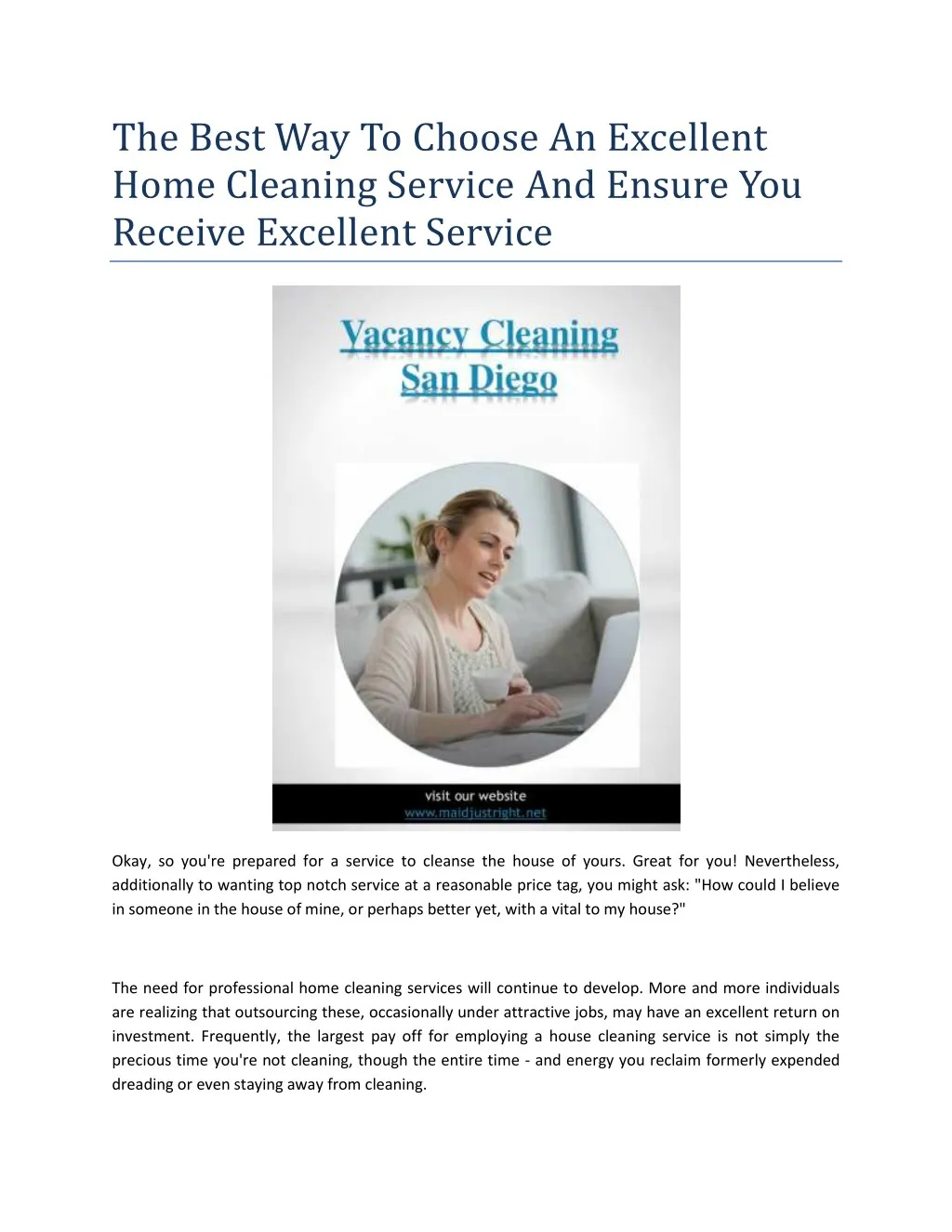 the best way to choose an excellent home cleaning