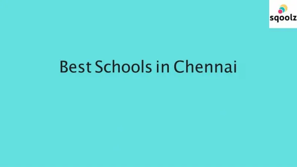 Best Schools in Chennai