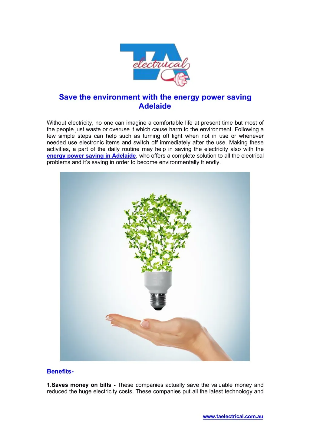 save the environment with the energy power saving