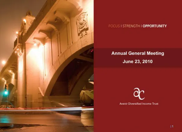 Annual General Meeting June 23, 2010