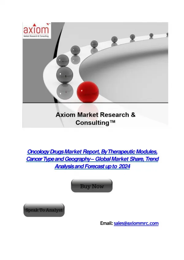 Global Oncology Drugs Market 2018-2024 - Drivers, Restraints, Opportunities, Trends, and Forecasts up to 2024
