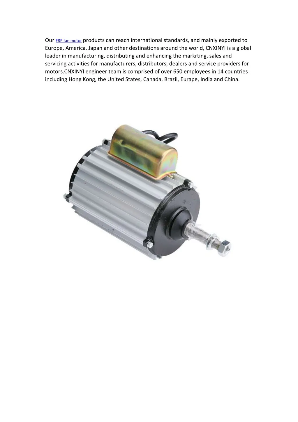 our frp fan motor products can reach