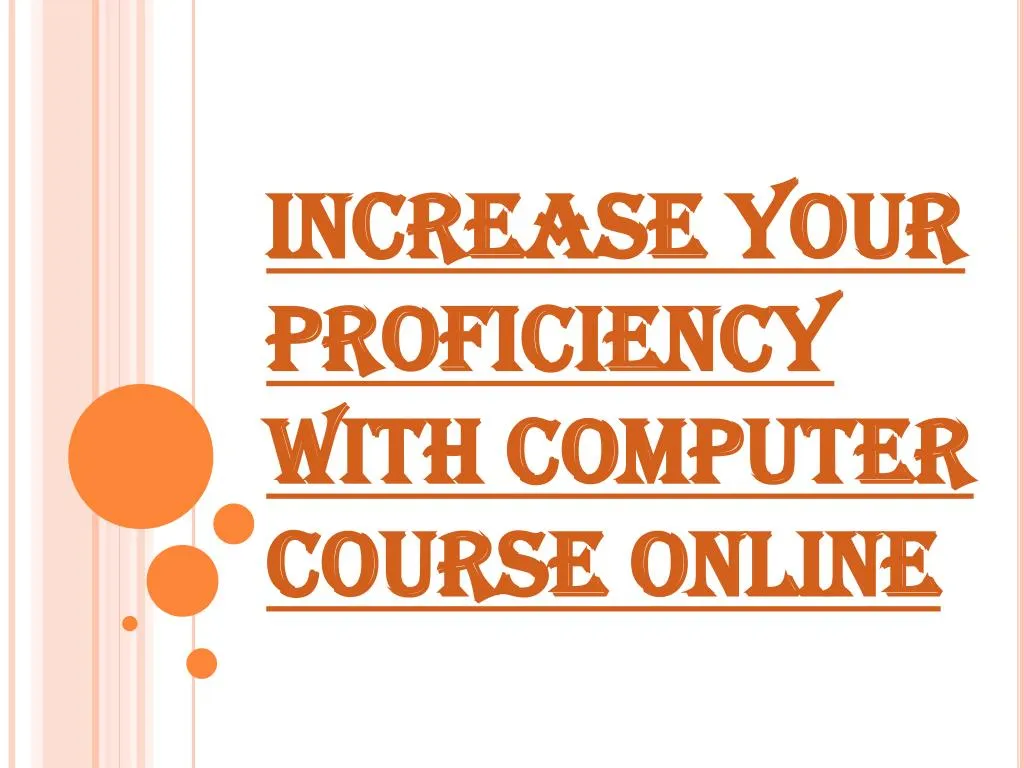 increase your proficiency with computer course online