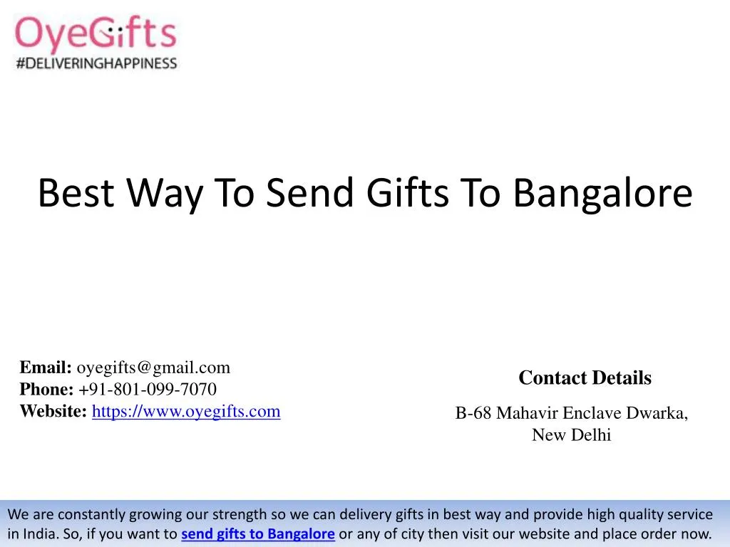 best way to send gifts to bangalore