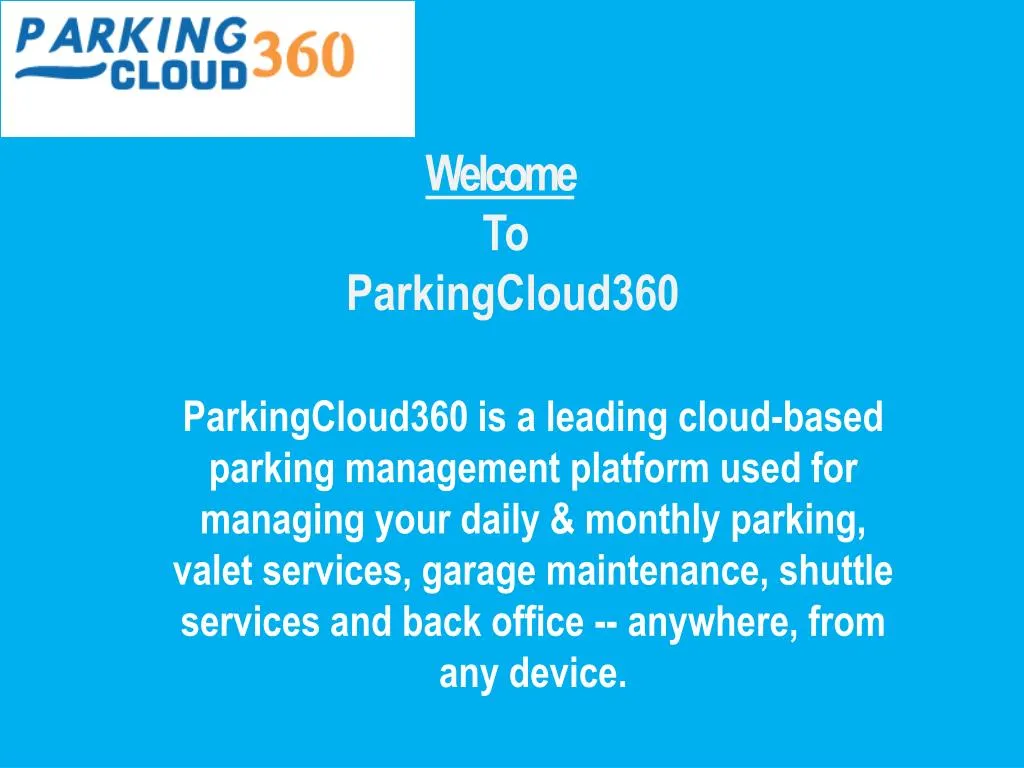 welcome to parkingcloud360