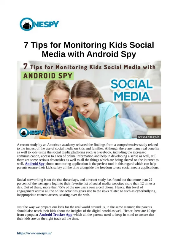 7 Tips for Monitoring Kids Social Media with Android Spy