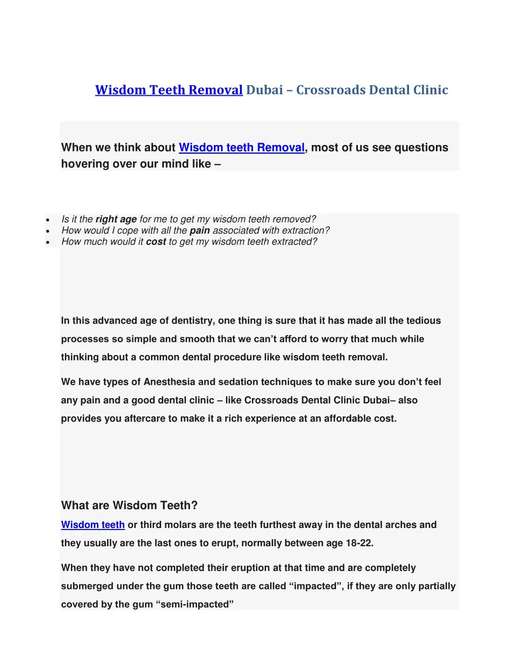 wisdom teeth removal dubai crossroads dental