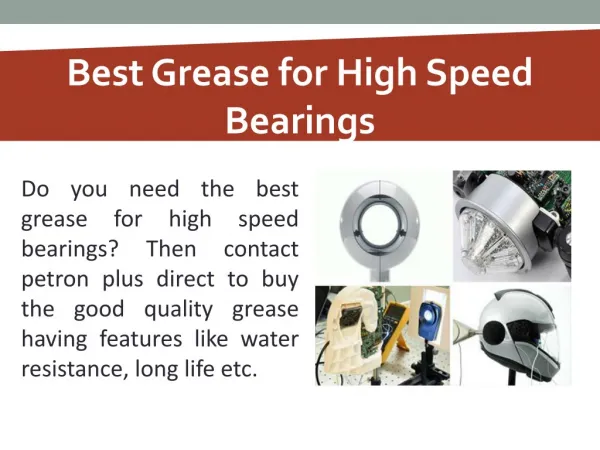 Best Grease for High-Speed Bearings