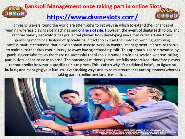 Bankroll Management once taking part in online Slots