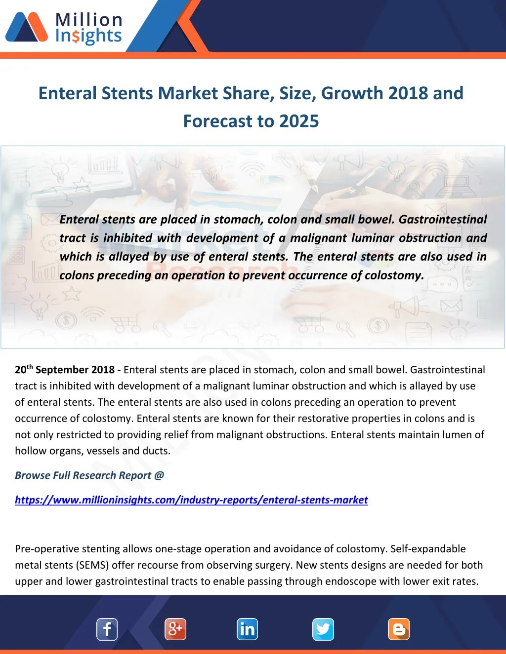 enteral stents market share size growth 2018