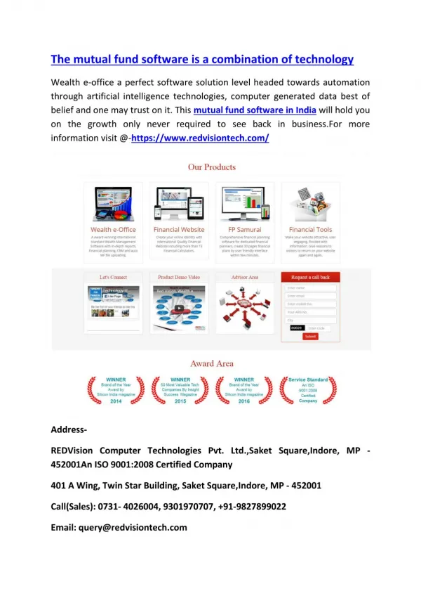 the mutual fund software is a combination