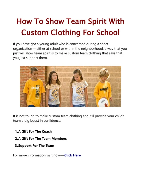 How To Show Team Spirit With Custom Clothing For School