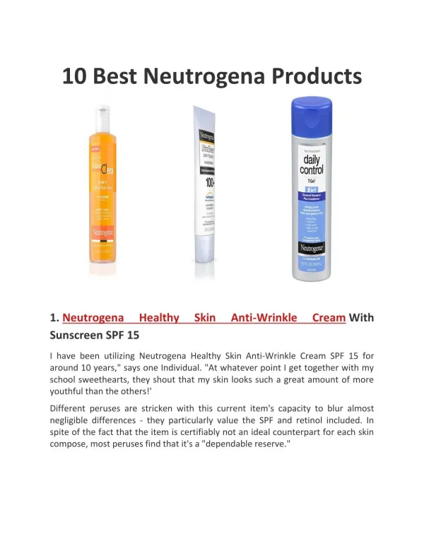 10 Best Neutrogena Products