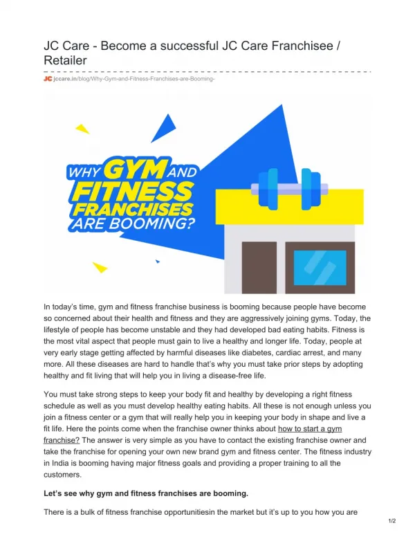 Why Gym and Fitness Franchises are Booming?