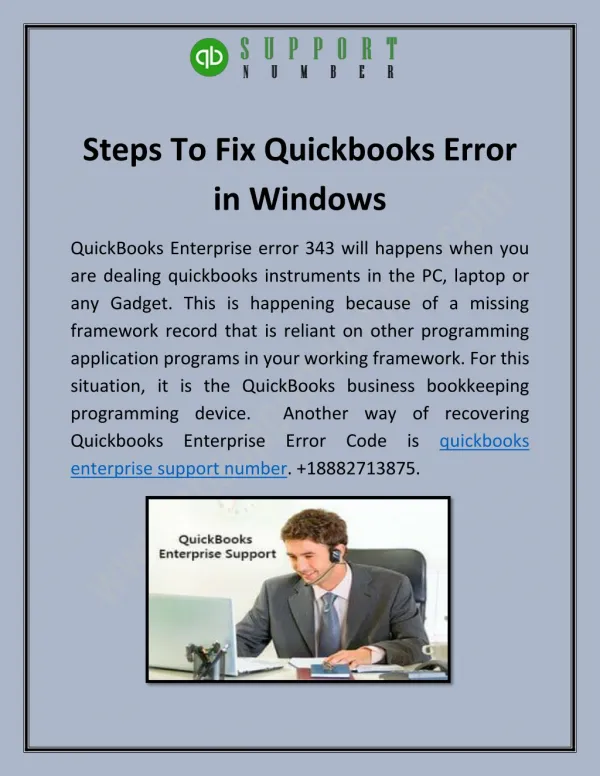 Steps To Fix Quickbooks Error in Windows