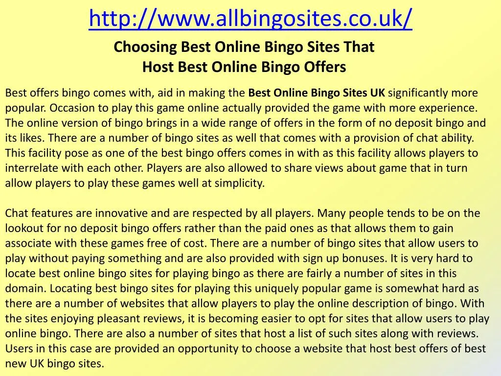 http www allbingosites co uk