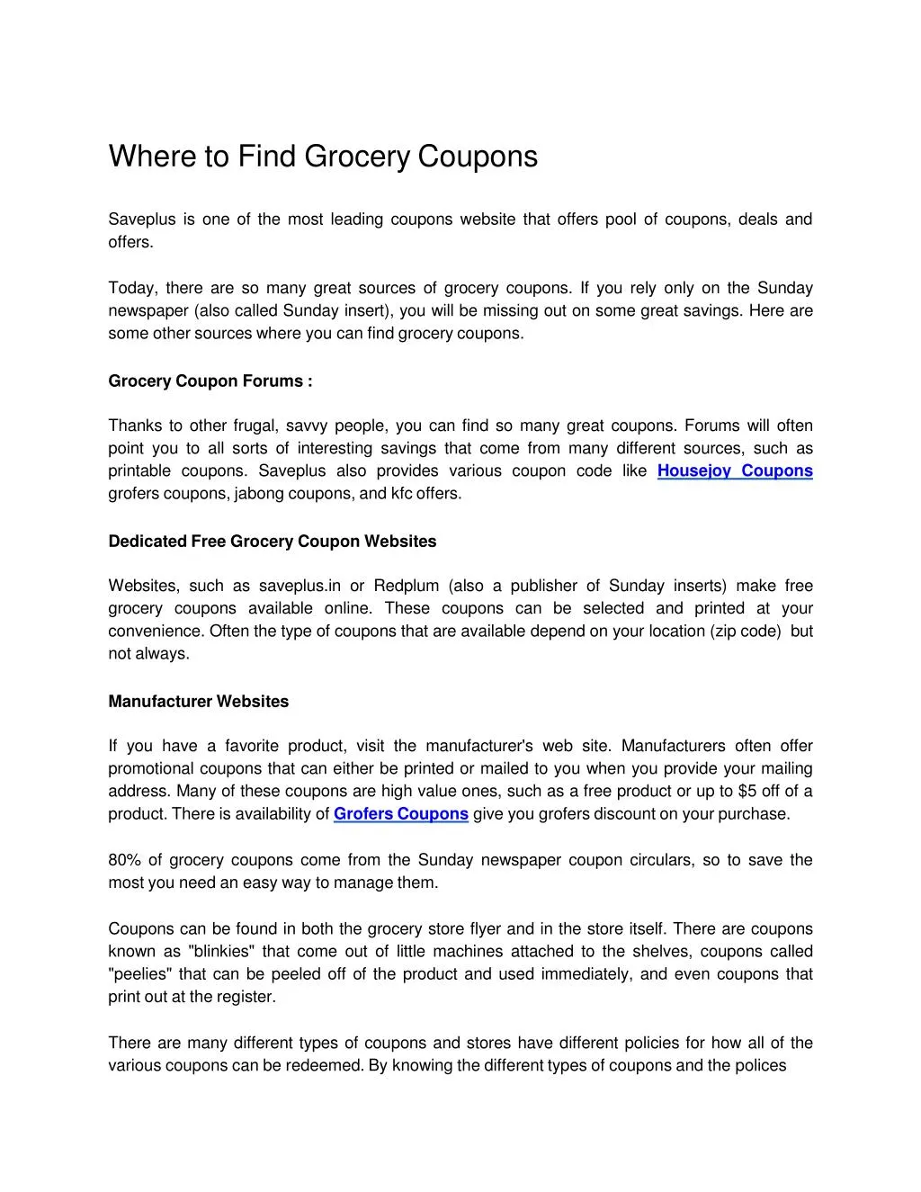 where to find grocery coupons