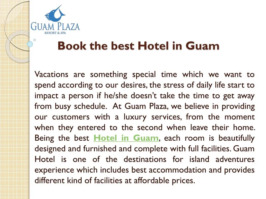 book the best hotel in guam