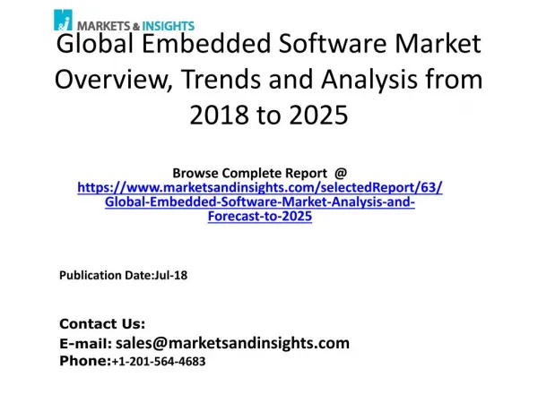 Global Embedded Software Market Analysis from 2018 to 2025