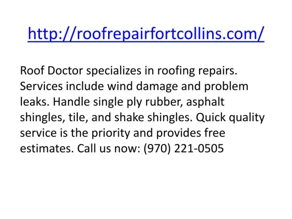 Residential Roofing Fort Collins CO