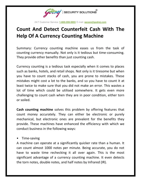 Count And Detect Counterfeit Cash With The Help Of A Currency Counting Machine