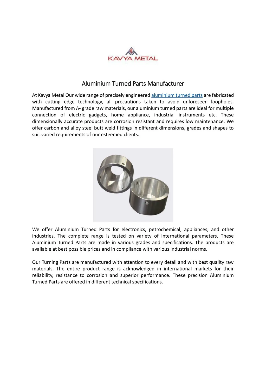 aluminium turned parts manufacturer aluminium