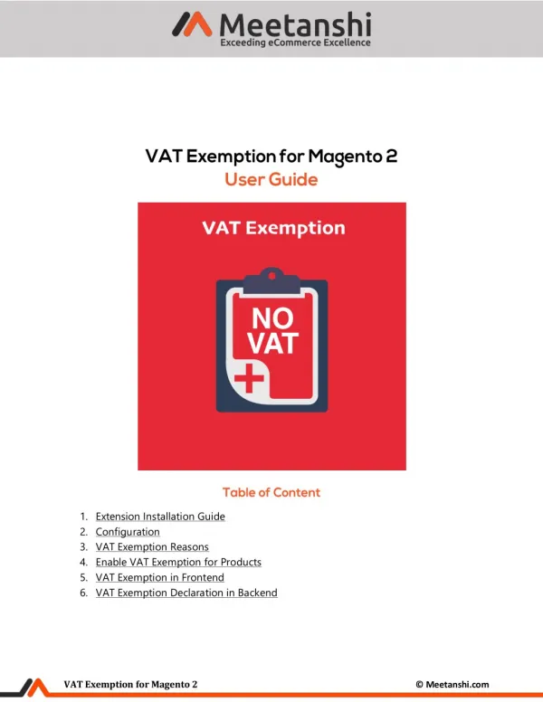 Magento 2 VAT Exemption