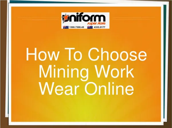 How To Choose Mining Work Wear Online