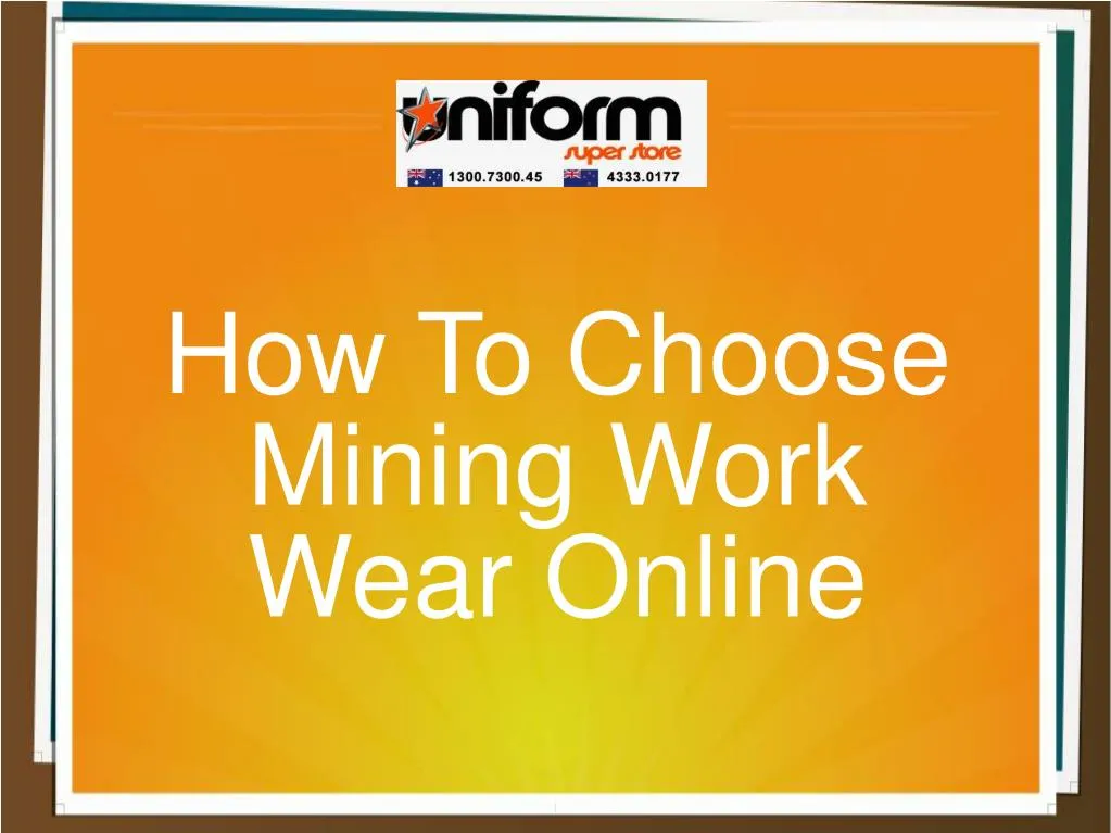 how to choose mining work wear online