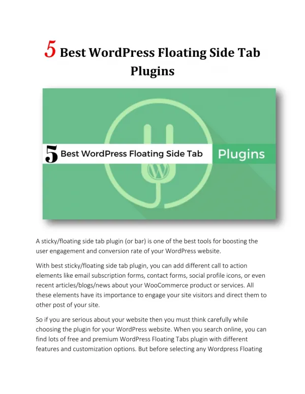 5 Best WordPress Floating Side Tab Plugins