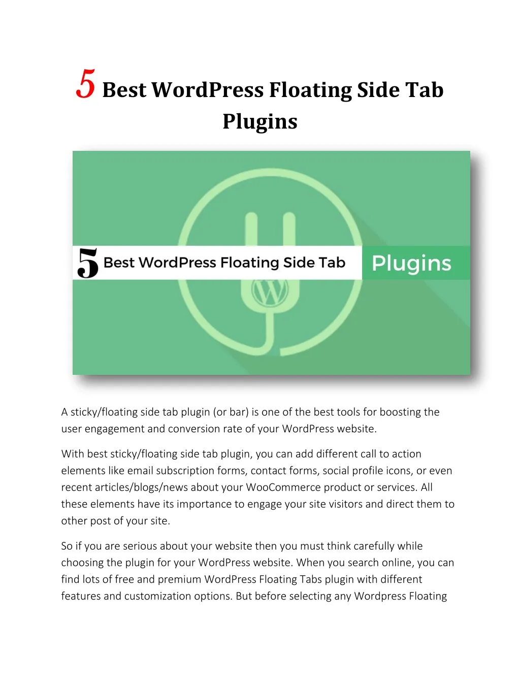 5 5 best wordpress floating side tab plugins