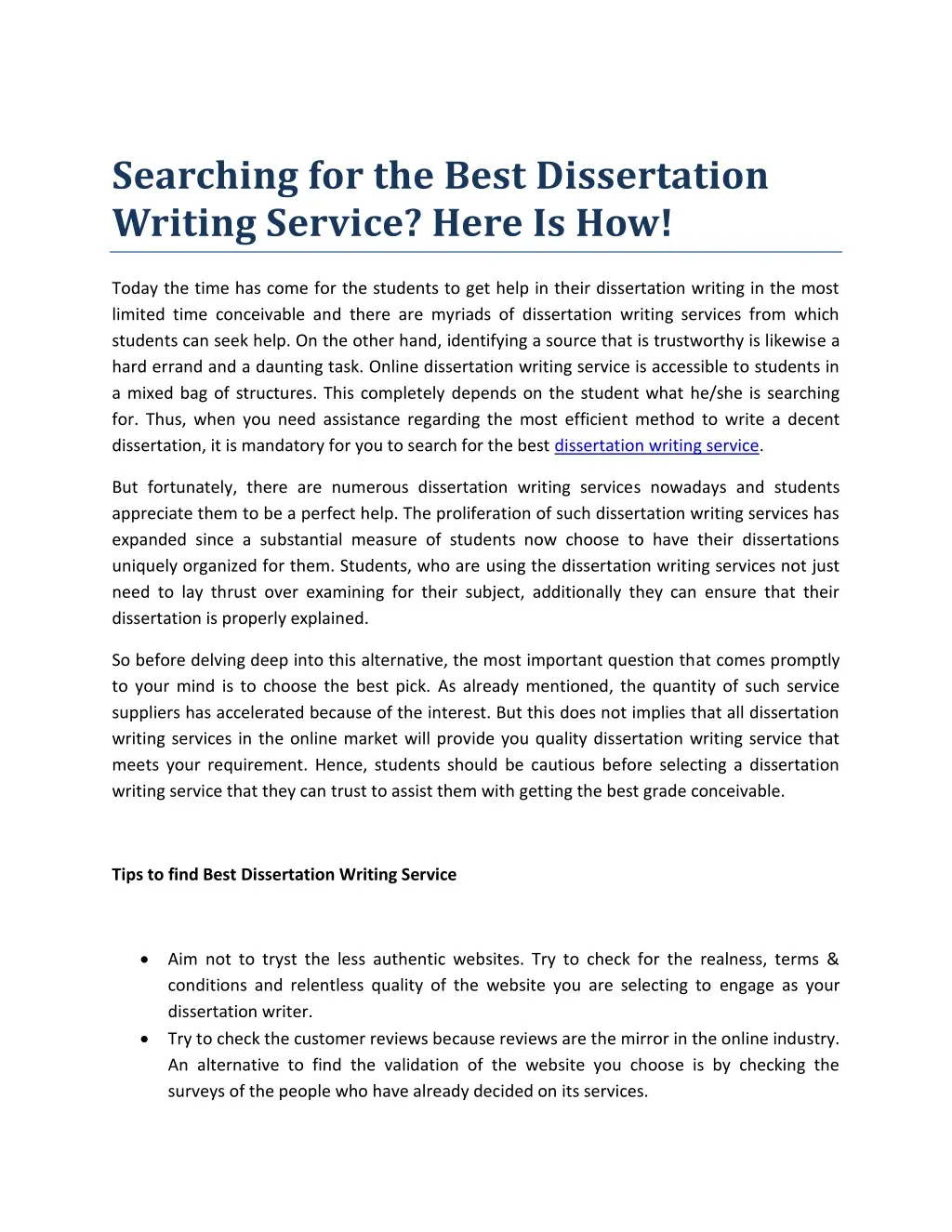 searching for the best dissertation writing