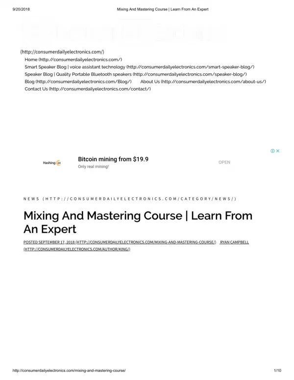 Mixing And Mastering Course | Learn From An Expert