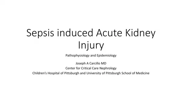 Sepsis induced Acute Kidney Injury