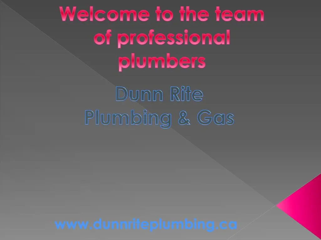 welcome to the team of professional plumbers