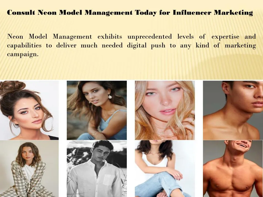 consult neon model management today