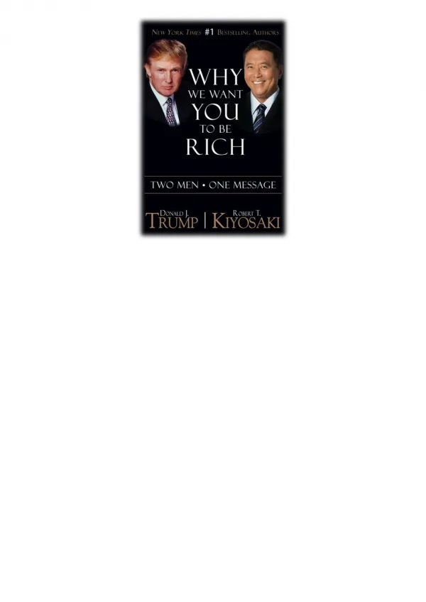 [PDF] Free Download Why We Want You To Be Rich By Donald Trump & Robert T. Kiyosaki