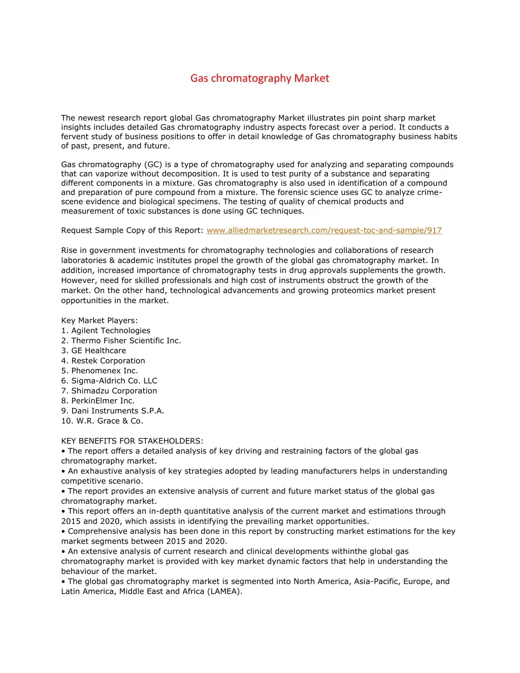 gas chromatography market