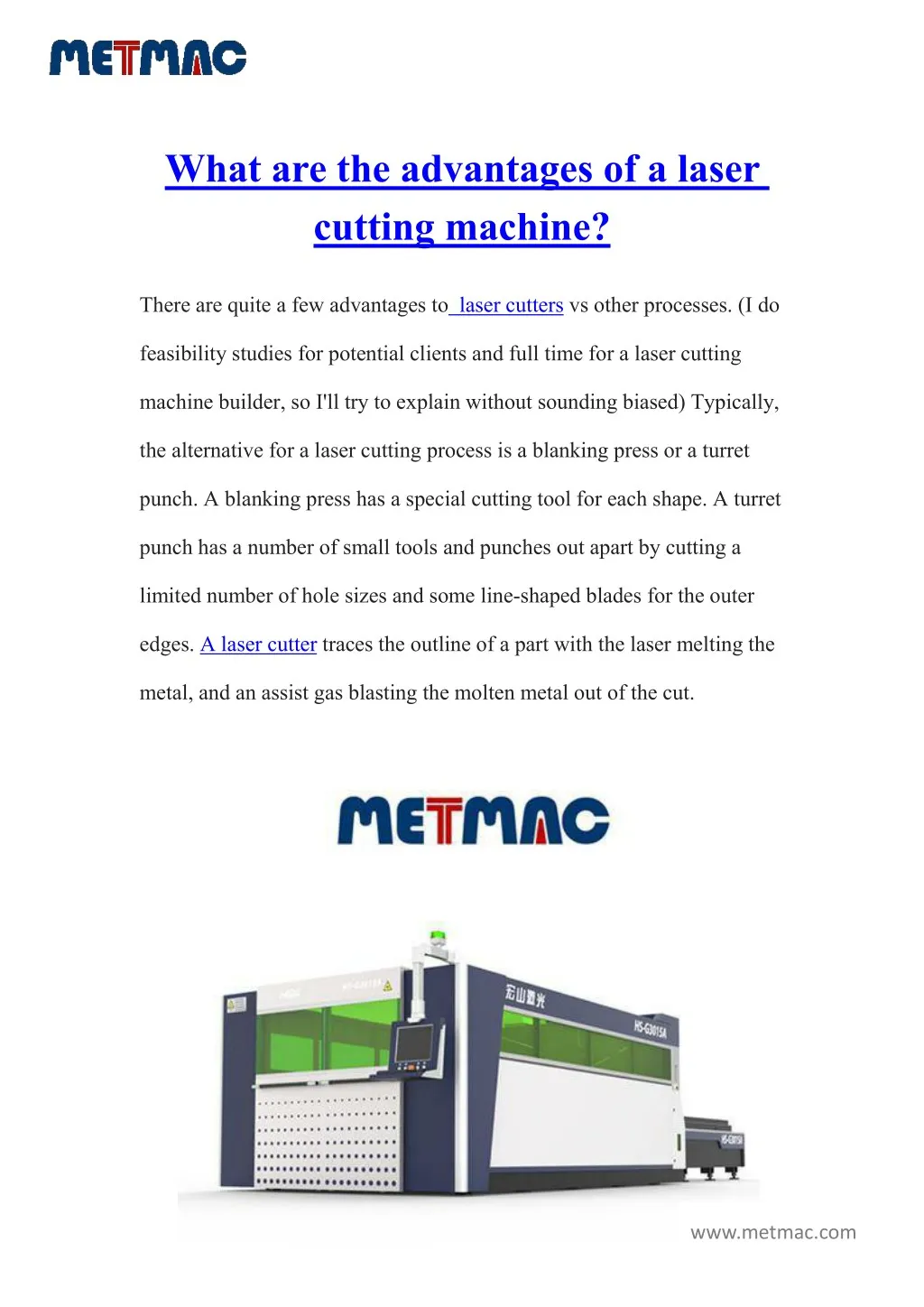 what are the advantages of a laser cutting machine