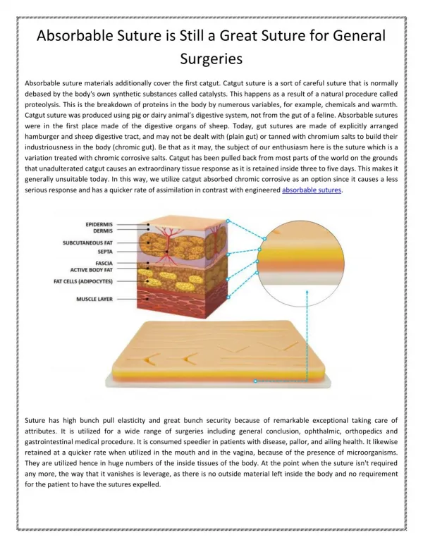 Absorbable Suture Materials Explained