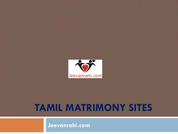 Tamil Matrimony Sites | Grooms and Brides | Jeevanrahi