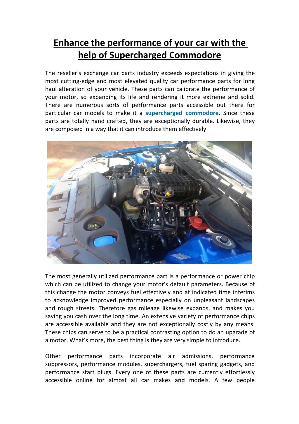 enhance the performance of your car with the help