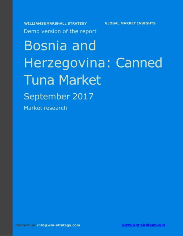 WMStrategy Demo Bosnia and Herzegovina Canned Tuna Market September 2017
